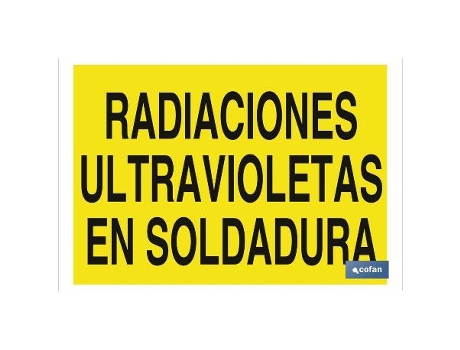 Señal poliestireno 420x297 radiaciones ultravioletas en soldadura