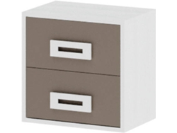 Mesita de Noche MUEBLAM Nieve Grey Melamina (43x42x28 cm)
