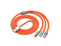 Cable De Carga 3 En 1 De 120 W Y 1,2 M (3,94 Pies) Universal Para Teléfonos Móviles Ios Y Android Con Puerto Tipo C.