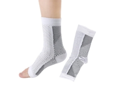 2026-calcetines De Compresión Para Tobillo Antifatiga Con Soporte Plantar Alivia Hinchazón Para Mujeres Y Hombres Xhe S-m White 1par