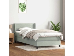 Cama Individualcama Para Adultoscama Box Spring Con Colchón Terciopelo Gris Claro 80x210 Cm Wsd56720