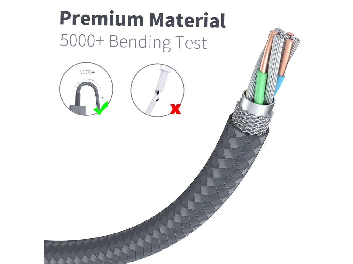 Cable De Carga Magnético De Nailon Trenzado De 1 M Para Dispositivos Ios Y Relojes, Accesorio De Repuesto