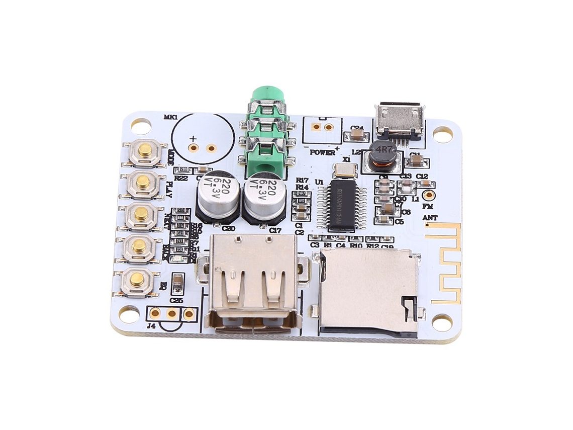 Receptor De Audio Bluetooth Amplificador Con Micrófono Decodificador Mp3 Wma Wav Flac Usb Tf Fm Player