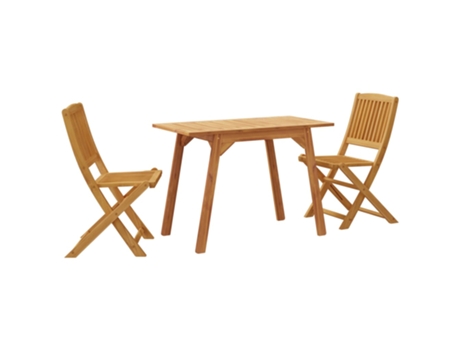 Conjunto 3 de comedor de jardín VIDAXL madera maciza de acacia