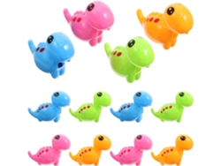 12 Sacapuntas Portátiles De Colores, De Plástico Y Metal, Con Un Creativo Diseño De Dinosaurio.