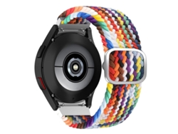 Bracelete Para Samsung Galaxy Watch 7/6/5/4 - Nylon Trançado Eight Buckle - Arco-íris