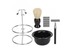 Kit De Afeitado Para Hombre Con Brocha, Jabón, Tazón, Recortadora De Seguridad De Doble Filo Y 5 Recambios.