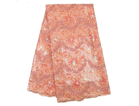 Tela De Lentejuelas De Encaje De Organza De Alta Calidad Para Vestidos Para Mujeres (D - 5 Yardas - 110 Cm)