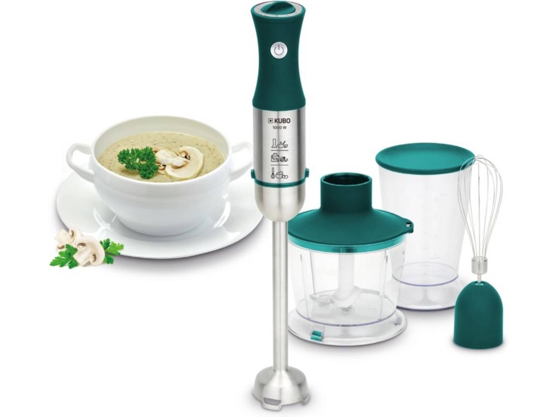 Batidora De Mano kubo kbhb3525 1000 w velocidad variable 1000w 4 cuchillas en acero inoxidable 3 accesorios picador 600ml 500ml