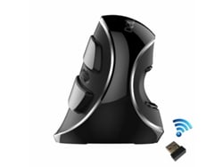 Ratón vertical ergonómico Yizhood M618 Plus con 6 botones, 4000 DPI, RGB e inalámbrico - Negro