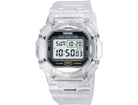 VEANXIN Relojes digitales con luz LED Reloj de pulsera transparente resistente al agua-Azul