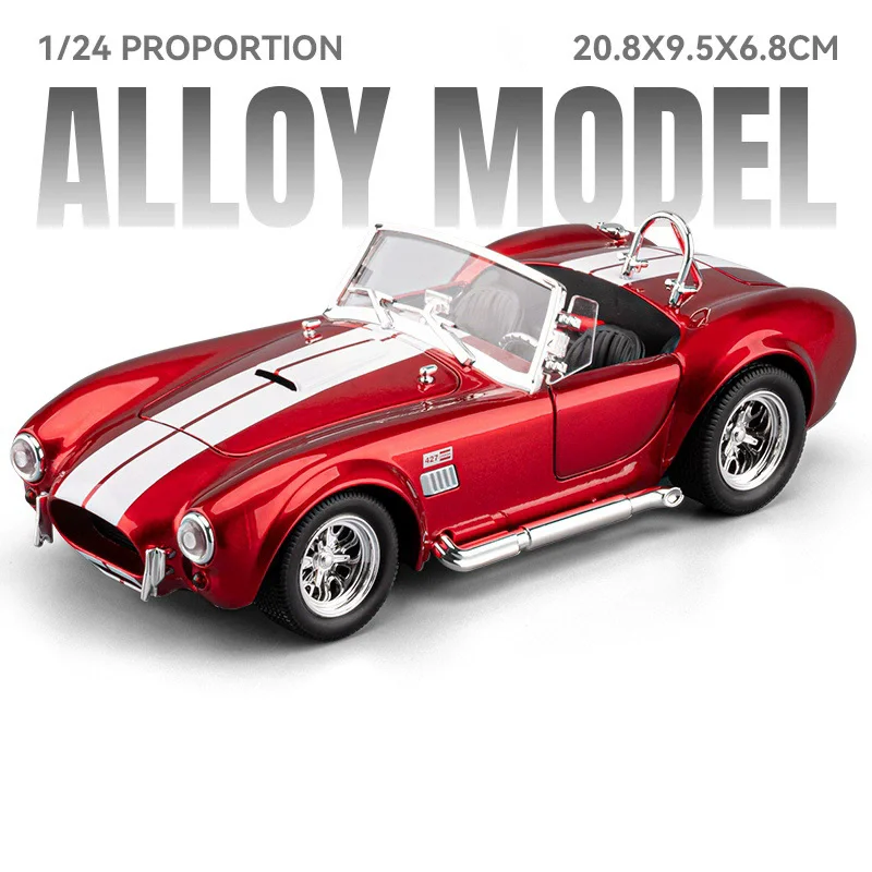 (Cobra Roja) 1:24 - Coche en miniatura, carrocería de aleación, simulación de sonido y luz.