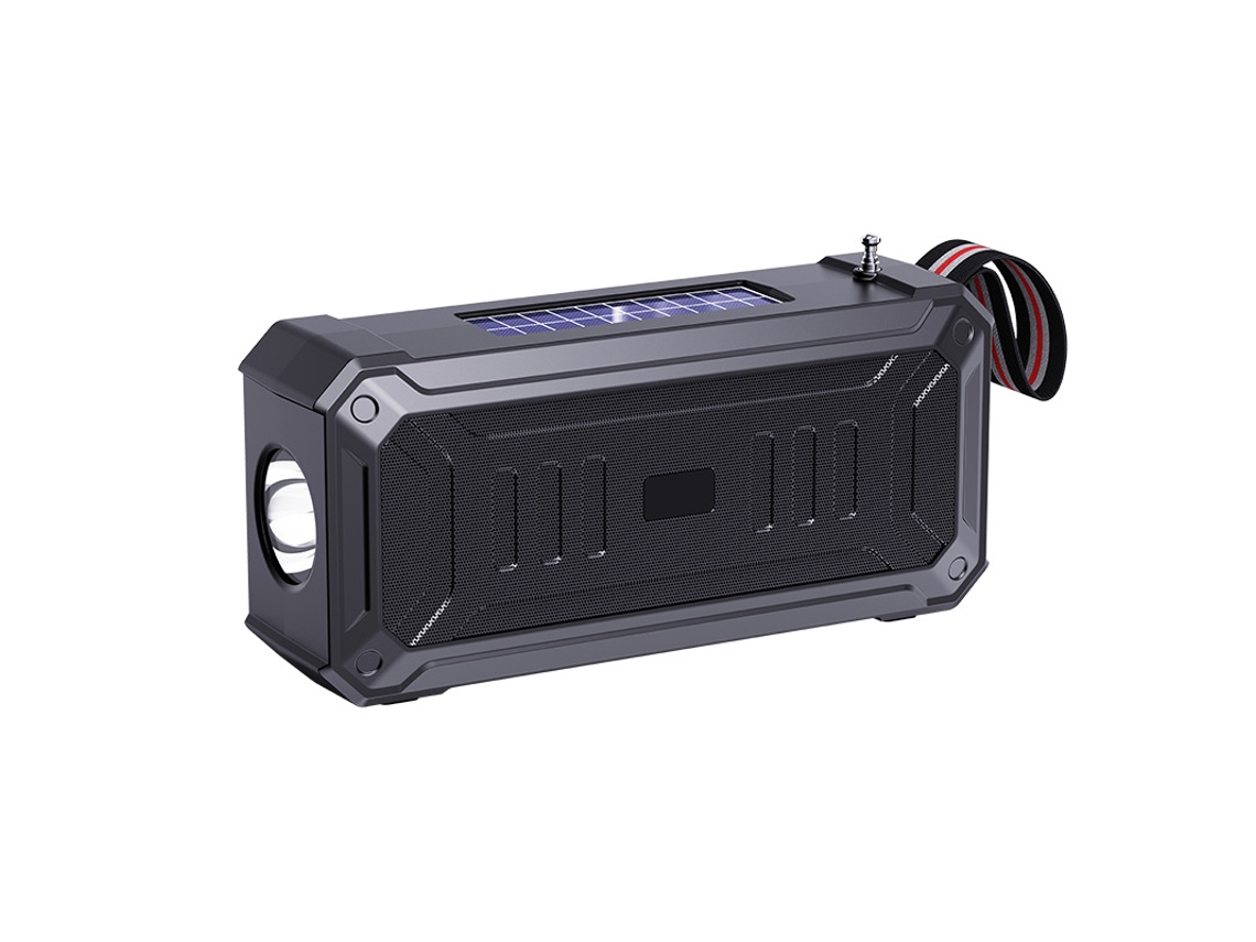 Altavoz Bluetooth inalámbrico Viewleaf con carga solar dual, recargable, linterna, entrada TF/USB, reproductor MP3 y radio FM