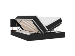Maison Exclusive - Cama De Almacenamiento Led Con Colchón Negro 180 X 200 Cm Tela