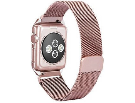 Kit Brazalete y Protector de Pantalla de Hidrogel para Apple Watch Series 6 PHONECARE Milanese Loop Rosa