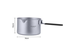 Olla Portátil De Titanio De 2 Litros Con Tapa Y Asa Plegable Para Acampar Y Hacer Senderismo.