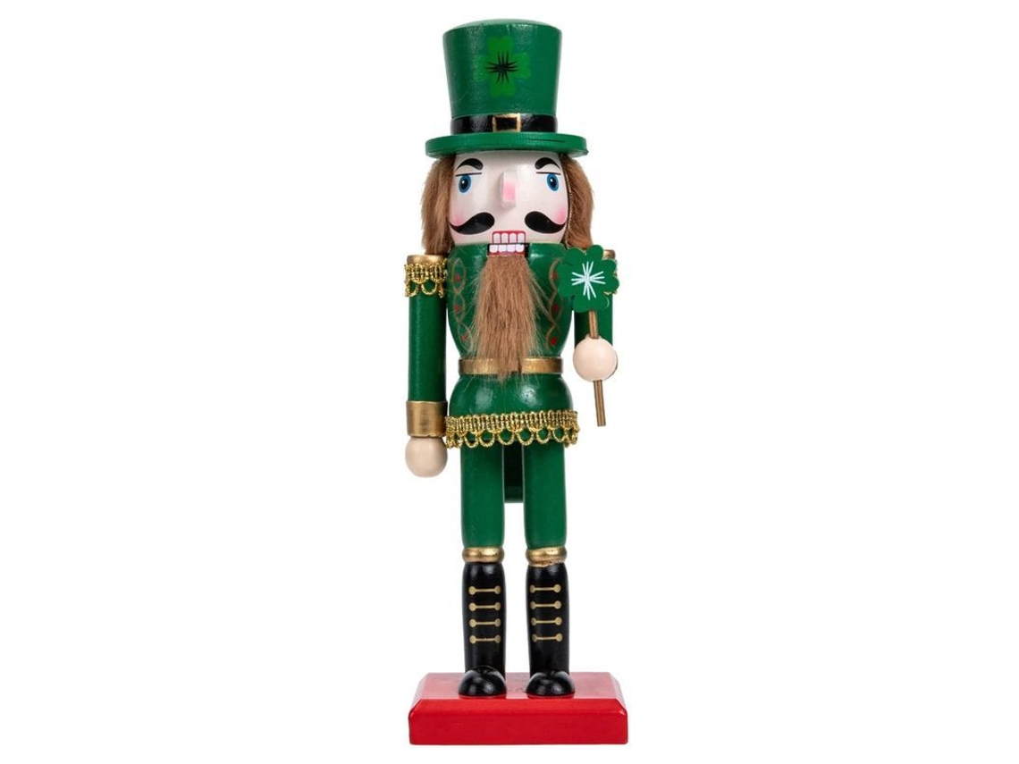 Figura Tradicional Irlandesa De Cascanueces En Madera Para Decoración Del Hogar.