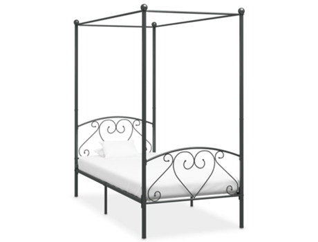 MAISON EXCLUSIVE Estructura de cama con dosel 90X200 cm metal gris