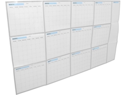 Calendario de pared borrable de gran formato, 86 x 147 cm, reutilizable, sin fecha, planificador anual, pizarra blanca Gokoco