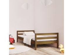 Estructura De Cama Madera Maciza De Pino Marrón Miel 75x190 Cm