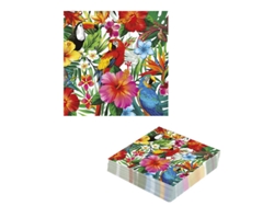 Servilletas GUIRCA Pack de 12 con estampado hawaiano 33X33 Cm