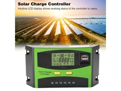Controlador de carga solar PWM con dos puertos USB, 12V/24V, 20A, con pantalla LCD.
