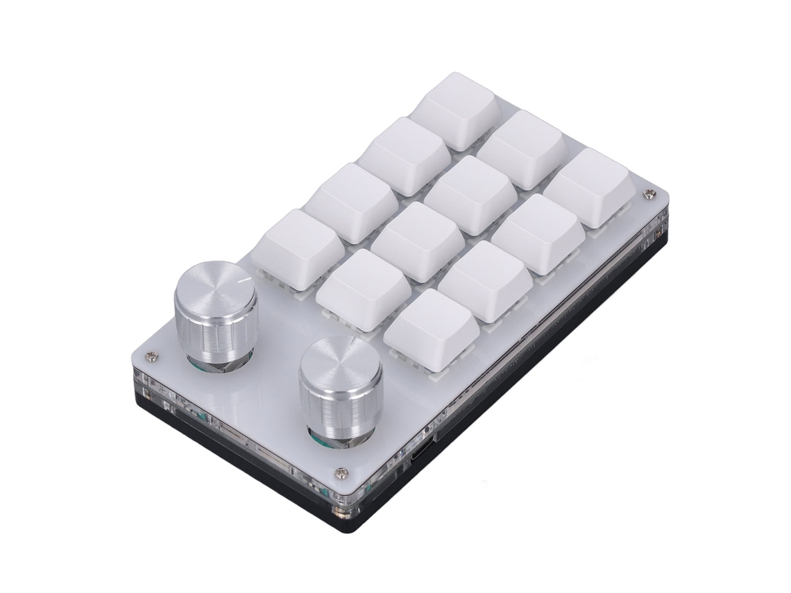 Teclado Mini Usb 12 Teclas Programable Con 2 Mando, Teclado Mecánico Unimanual Para Gaming