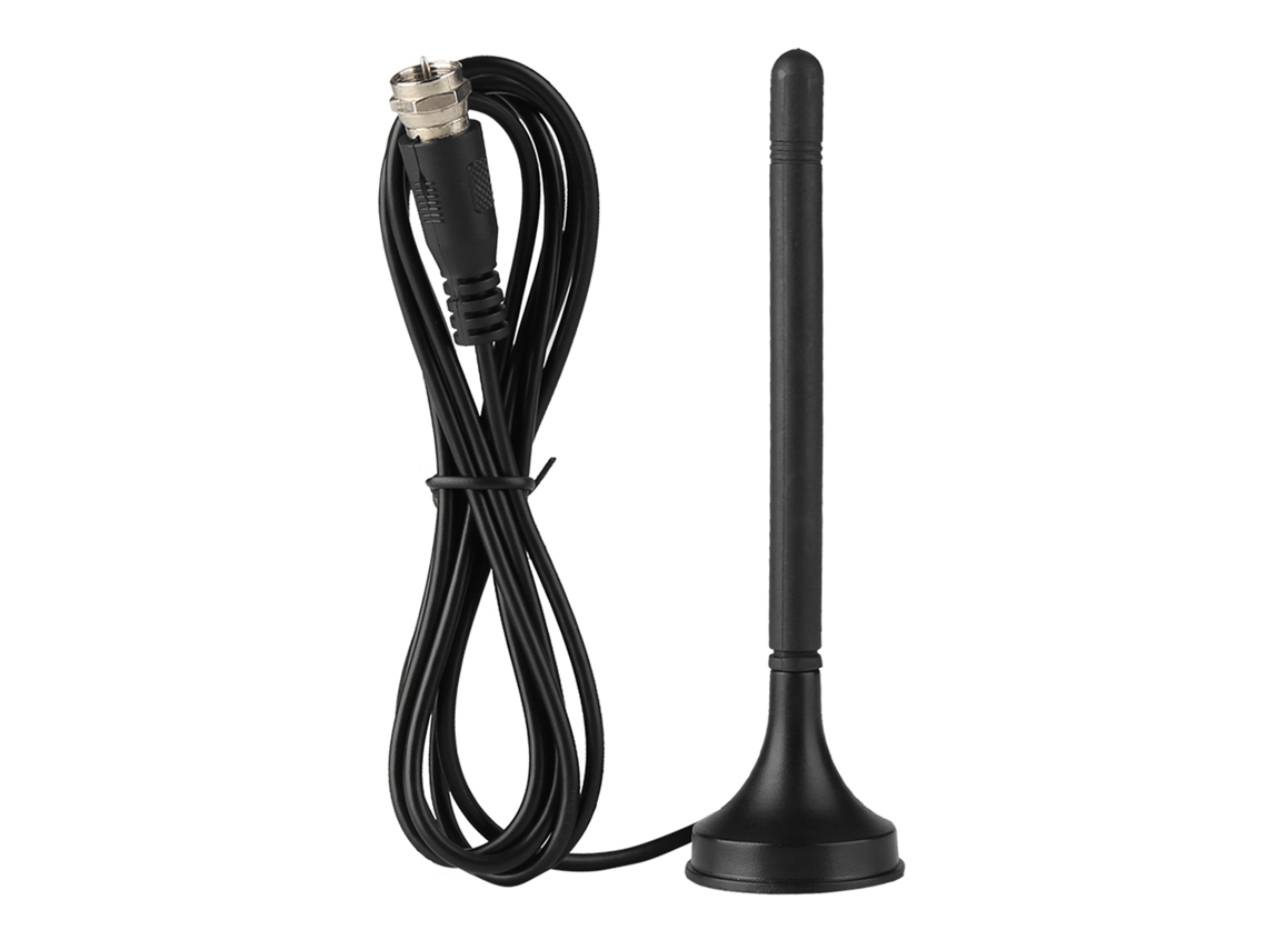 Antena Digital Dvb-t Indoor Hdtv Carro Uhf Vhf Banda Dupla Base Magnética 10db