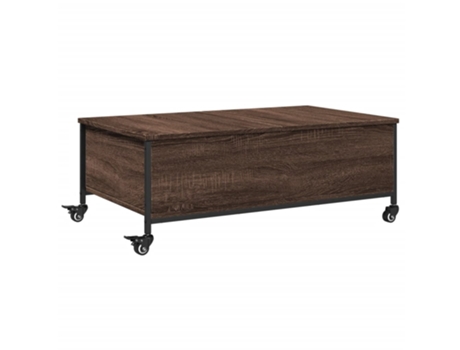 Mesa de centro con ruedas madera VIDAXL ingeniería marrón (91x55x34 cm)