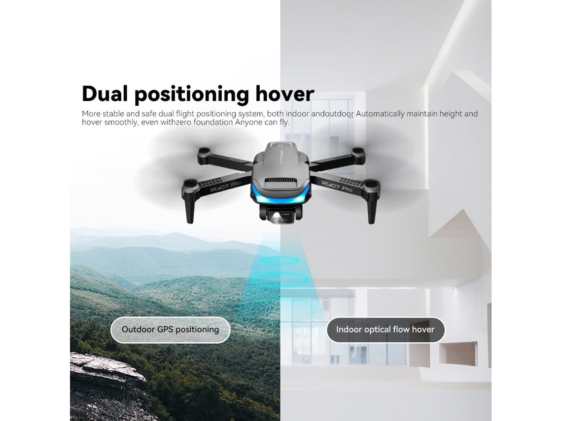 RG107Pro Mini Drone1080P - Duración de la batería: 15 min - Negro