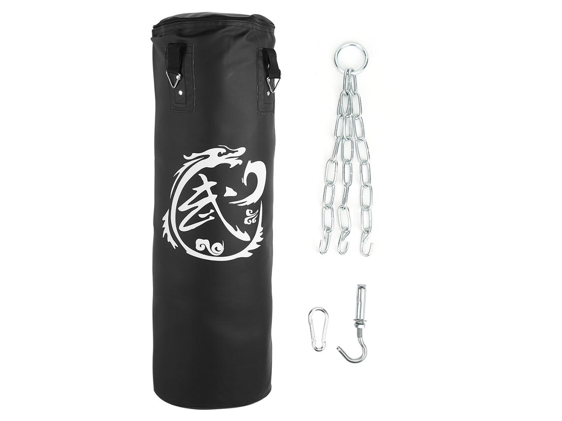 Saco de boxeo de 3 capas para niños y adolescentes, ideal para entrenamiento en casa, boxeo tailandés, taekwondo, color negro.