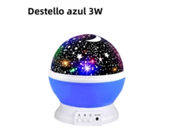 Lámpara de noche con proyección de cielo estrellado (3W azul), lámpara de pared decorativa LED giratoria