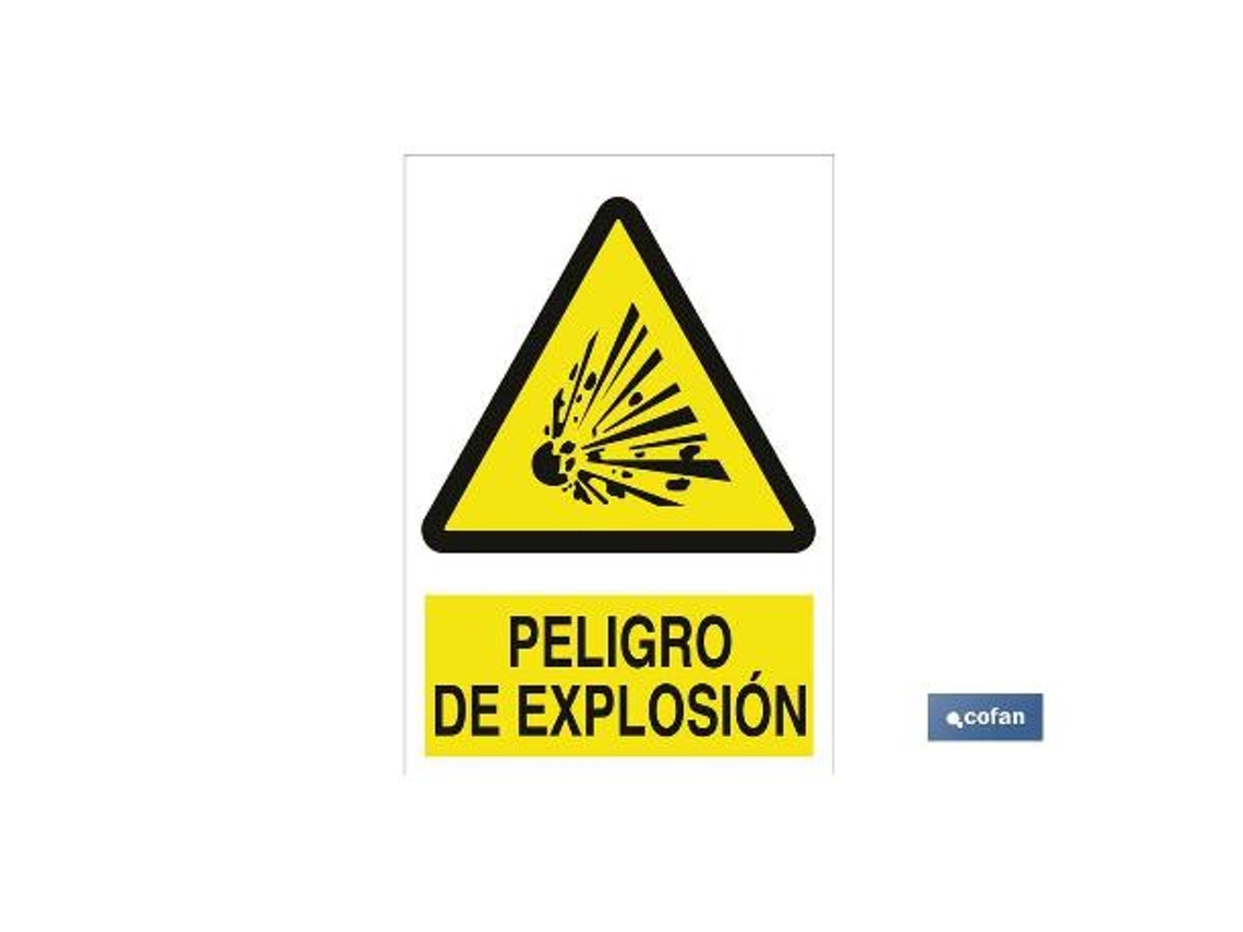 Señal poliestireno 420x297 mm. peligro de explosión