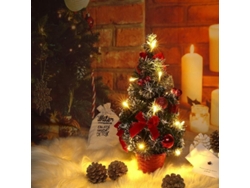 Pequeño Árbol De Navidad Con Luces, Mini Árbol De Navidad Decorado Para Mesa (40 Cm)