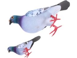 Juego De 2 Palomas Artificiales De Espuma Con Plumaje Para Decoración.