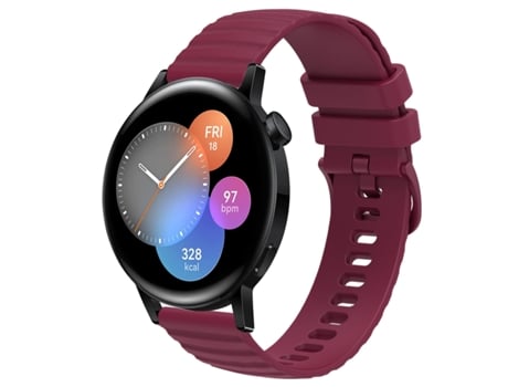 Correa de reloj inteligente para Huawei Watch GT3 42 mm 20 mm Patrón de puntos ondulados Correa de reloj de silicona de color sólido (rojo vino)