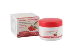 Crema hidratante facial antiedad con frutas de goqi, antioxidante, revitalizante y antiarrugas.