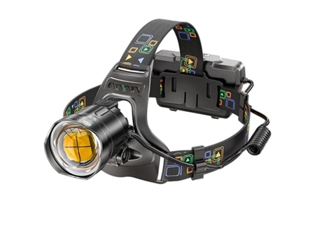 Lámparas de cabeza para exteriores, potente linterna frontal Led de largo alcance de 1500M, linterna con zoom para caza, Bisbisous negro VIGA EUROPE