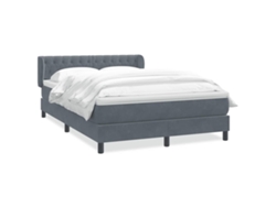 Maison Exclusive - Cama Box Spring Con Colchón Terciopelo Gris Oscuro 160x210 Cm