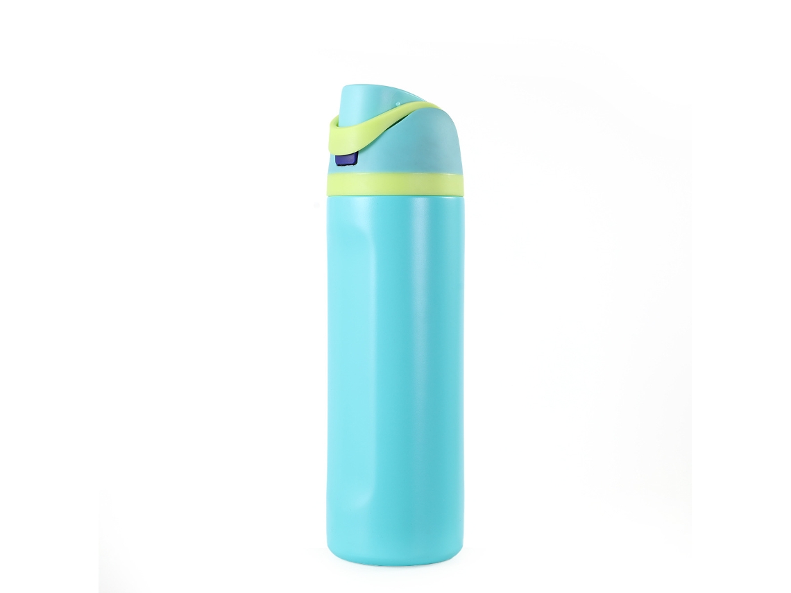 Vaso térmico Siurn con tapa elástica, revestimiento de acero inoxidable, 500 ml (azul)