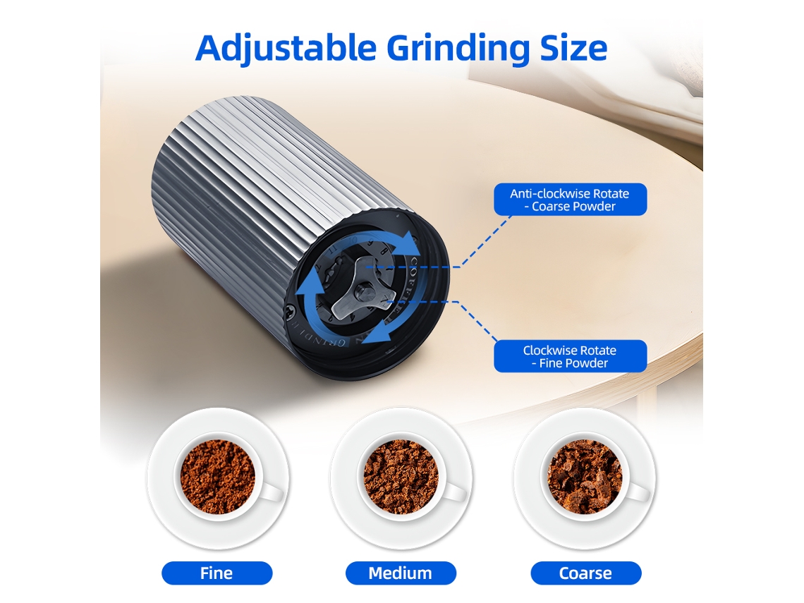 Molinillo De Café Manual Con Cuchilla De Acero Inoxidable Cnc, Ajuste Continuo, Capacidad De 25 G, Portátil.