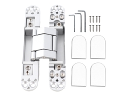 Pivote de zinc oculto, ajustable, 3 vías, 180º, plateado