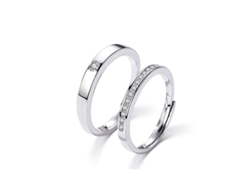 2026-anillos De Pareja Endless Love Anillos Ajustables De Plata 925