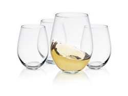 Copas de vino sin tallo para vino tinto y blanco, copas de vino modernas con diseño elegante y construcción resistente a roturas, aptas para lavavajillas.