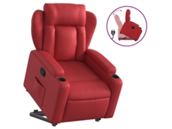 Sillón reclinable elevable cuero VIDAXL artificial rojo