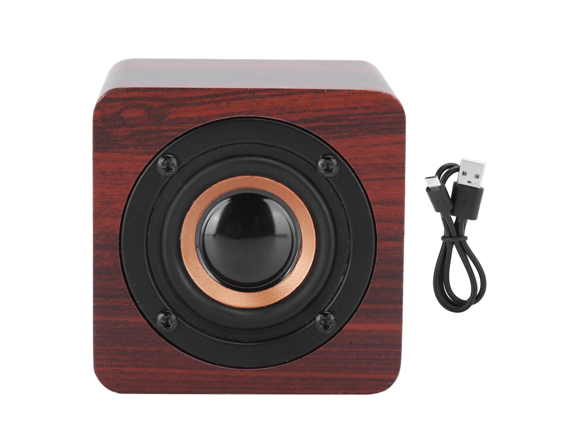 Coluna De Som Portátil Mini Bluetooth Madeira Sem Fio 3w Alto-falante Outdoor Para Casa E Viagens