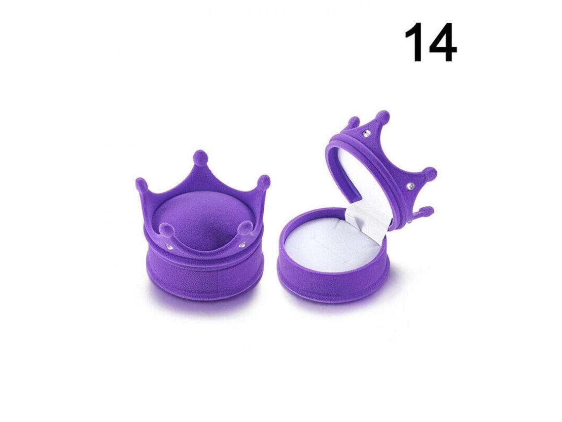 Caja De Joyería De Terciopelo Para Anillos Collares Pendientes Regalo De Boda 14