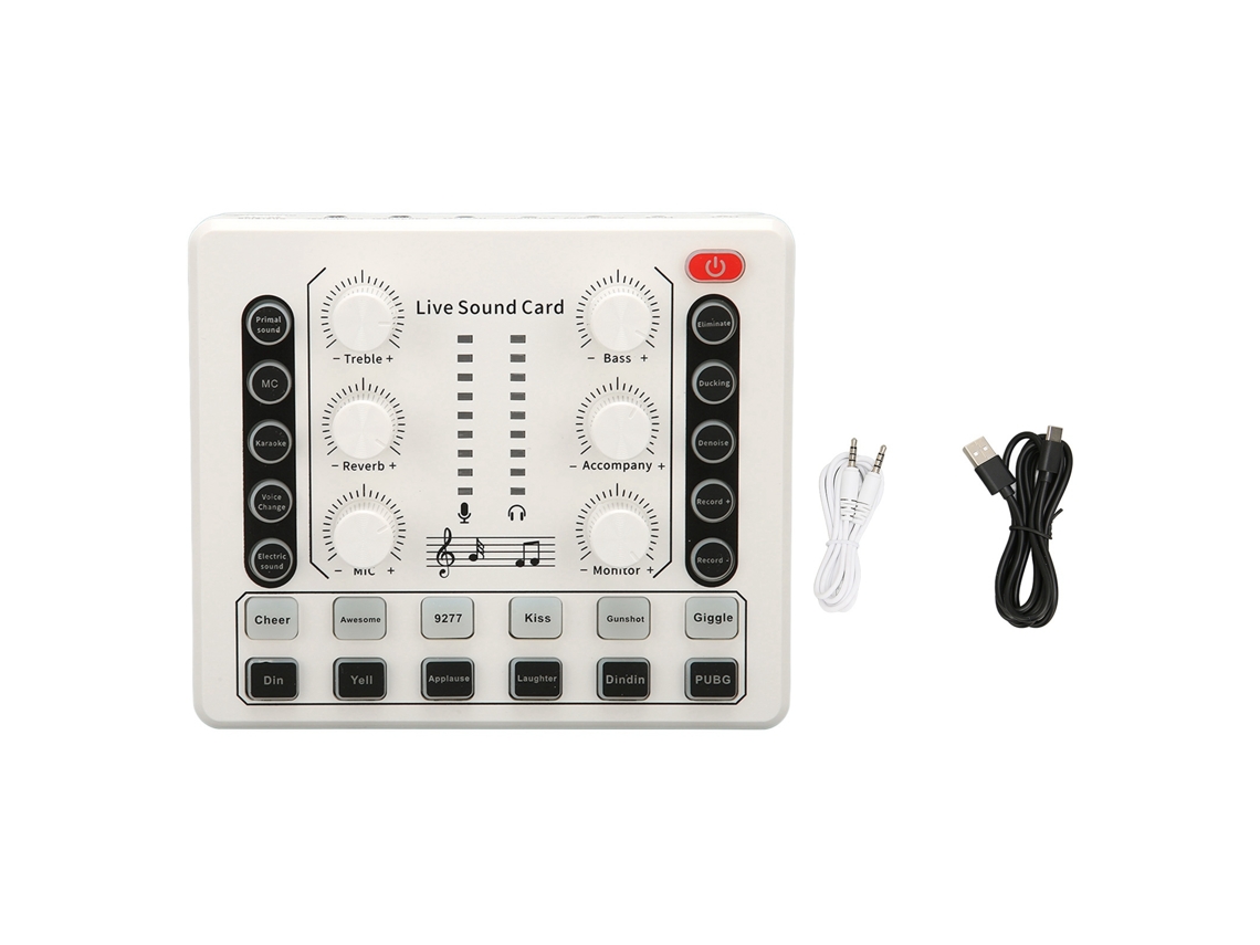 Tarjeta De Sonido En Directo Con Múltiples Efectos Y Cambiador De Voz. Mini Mezclador Para Streaming Y Karaoke.