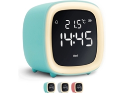 Reloj Azul Claro Recargable 3 Configuración Luz Pantalla Temperatura 12 24h