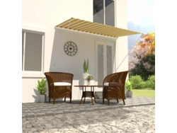 Toldo retráctil 250x150 cm amarillo y blanco Dkd Home Decor